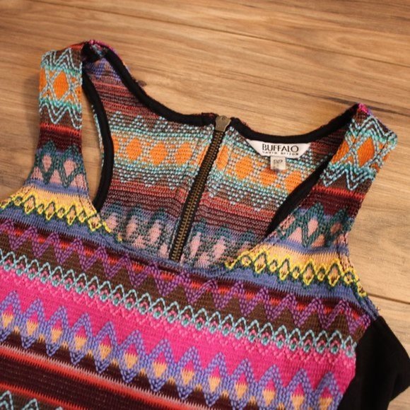 Buffalo David Britton Embroidered Bodycon Boho Mini Dress S - Picture 2 of 14